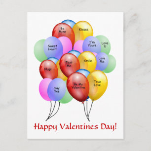 Valentine Balloons Postcard