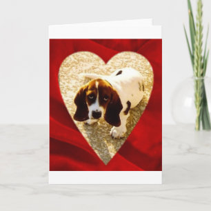 Valentine Bassett Hound Holiday Card
