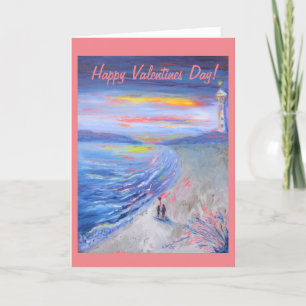Valentine Beach Scene 5" x 7" Folded Greeting Card