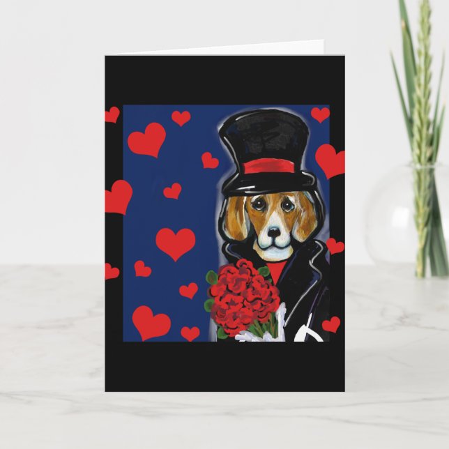 VALENTINE BEAGLE HOLIDAY CARD (Front)