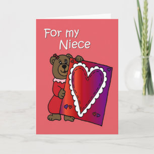 Valentine Bear for niece Holiday Card