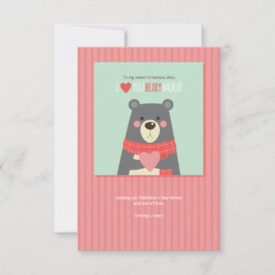 Valentine Bear Holiday Card