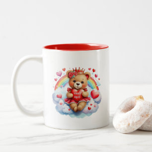 Valentine Bear Two-Tone Coffee Mug