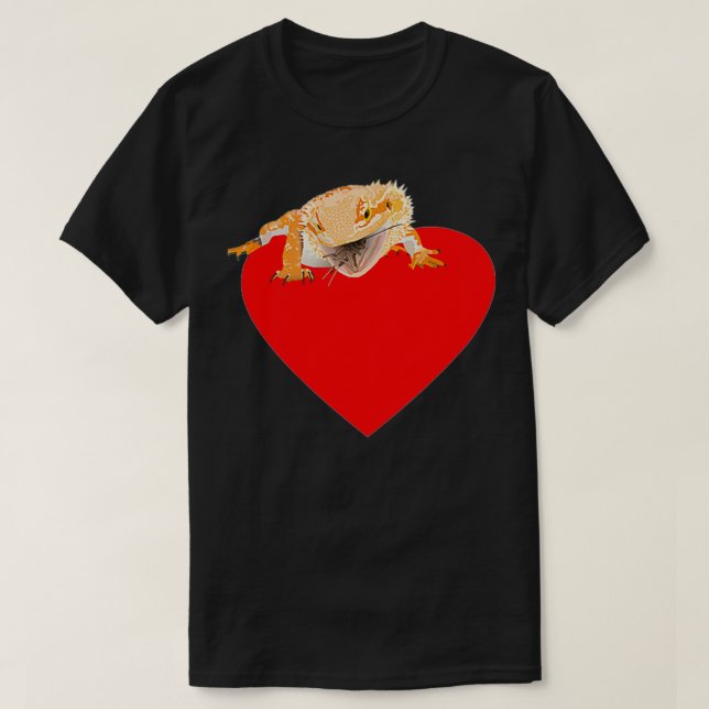 Valentine Bearded Dragon In Heart Pocket Bearded D T-Shirt (Design Front)
