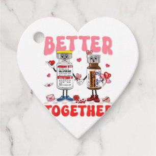 Valentine Better Together Nurse Pink Bow Modern De Favour Tags