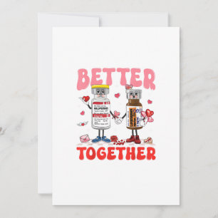 Valentine Better Together Nurse Pink Bow Modern De Holiday Card