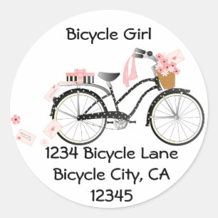 Valentine Bicycle Classic Round Sticker