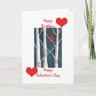 Valentine birthday holiday card
