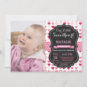 Valentine Birthday Our Little Sweetheart Invitation