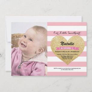 Valentine Birthday Our Little Sweetheart Invitation