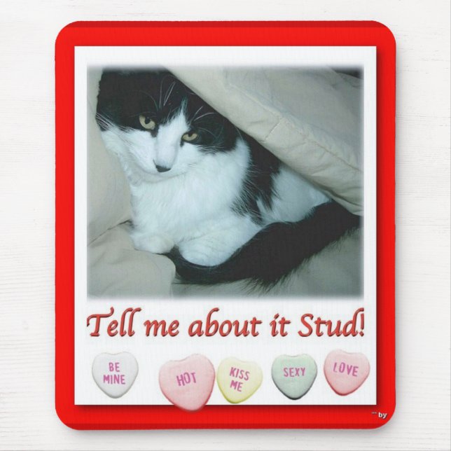 Valentine Black and White Cat Mouse Pad (Front)