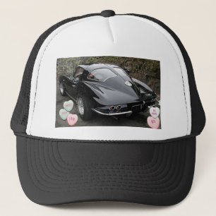 Valentine Black Corvette Trucker Hat