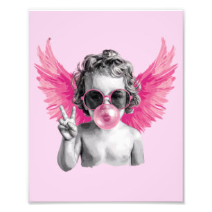 Valentine Blowing Bubble Cupid Valentines Day  Photo Print
