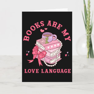 Valentine Book Lover, Retro Pink Books Are My Love Card
