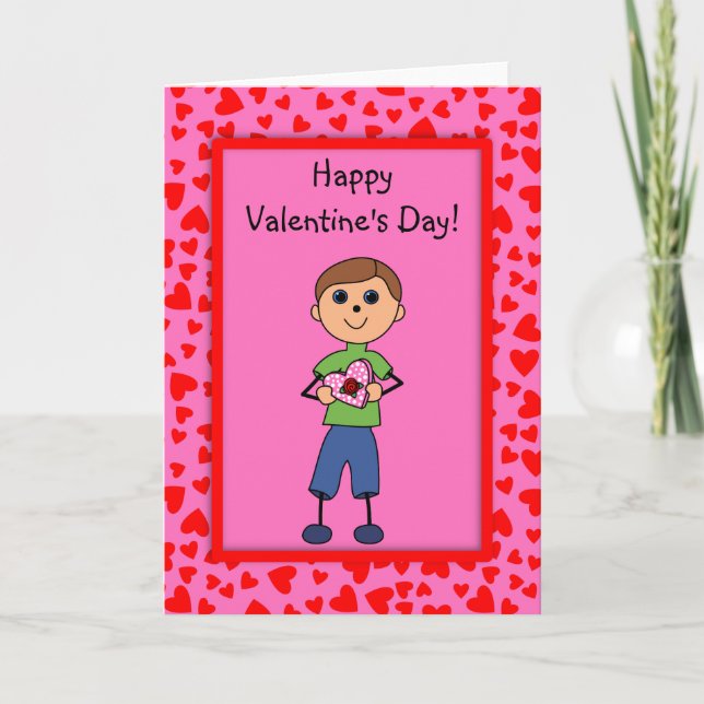 Valentine Boy Holiday Card (Front)