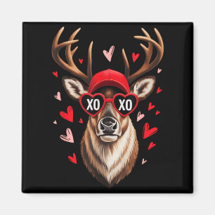Valentine Buck Camo Deer Retro Hunting Boys Cap Magnet