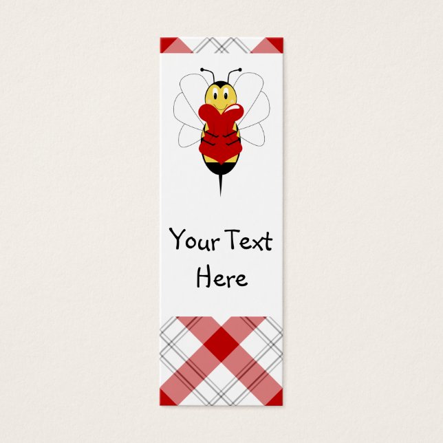 Valentine Bumble Bee Bookmark (Front)