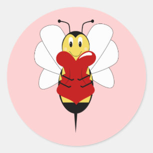 Valentine Bumble Bee Sticker
