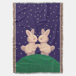 Valentine Bunnies  Throw Blanket