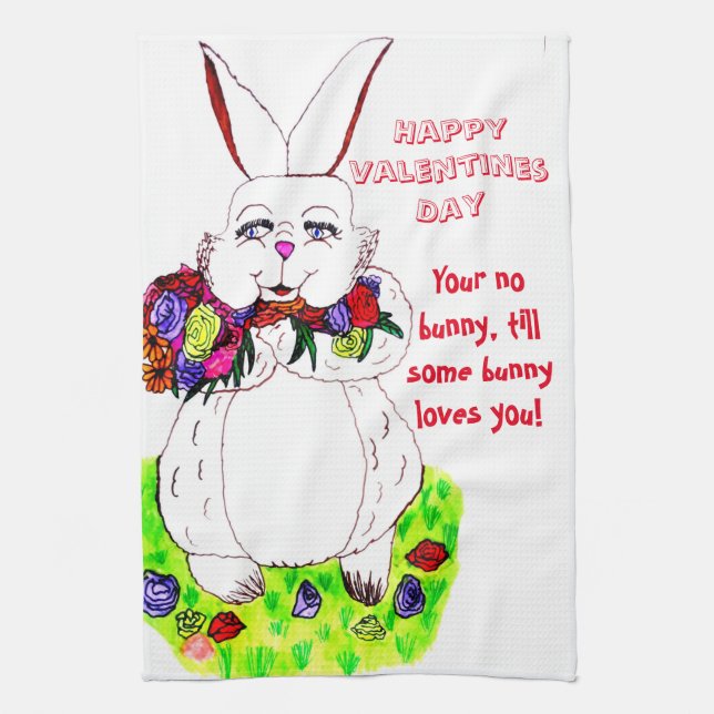 VALENTINE BUNNY LOVE towel (Vertical)