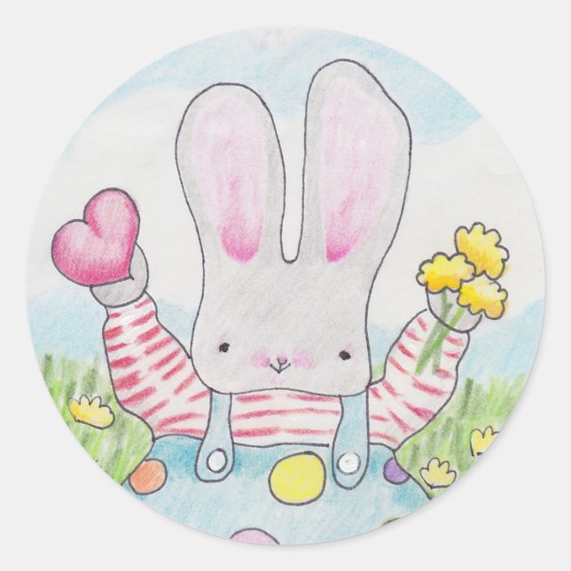 Valentine Bunny sticker (Front)