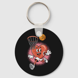 Valentine Bysketll Heart Dunking Into Hoop Fun Key Ring