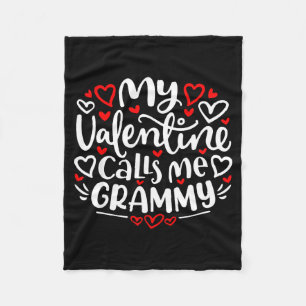 Valentine calls grammy cute heart valentine's dayV Fleece Blanket