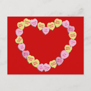 Valentine Candy Hearts Heart Holiday Postcard