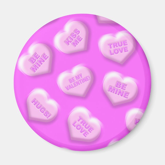 Valentine Candy Hearts Magnet (Front)