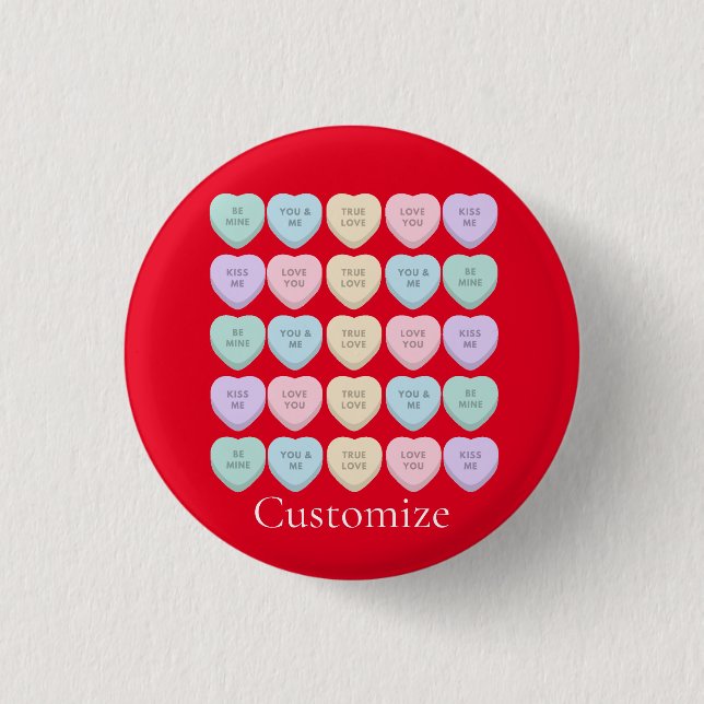Valentine Candy Hearts Thunder_Cove 3 Cm Round Badge (Front)