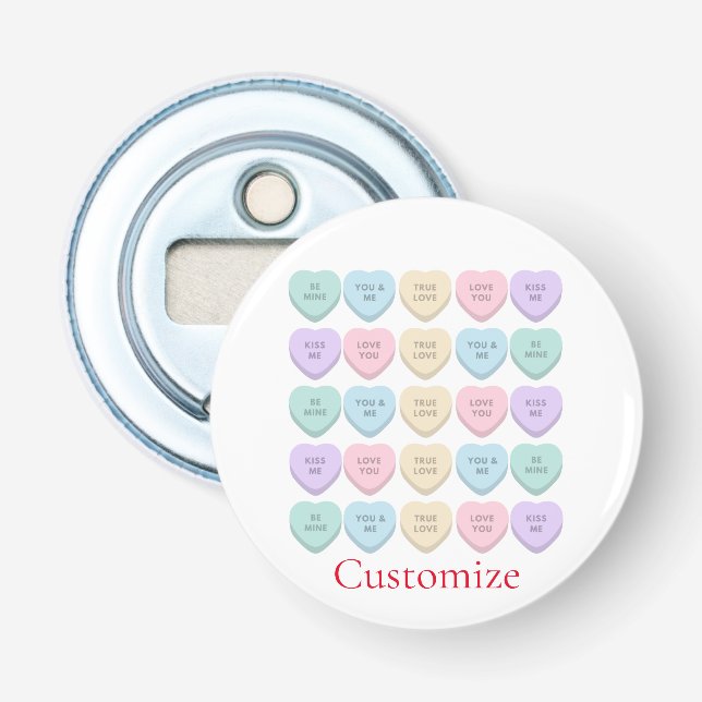 Valentine Candy Hearts Thunder_Cove Bottle Opener (Front)