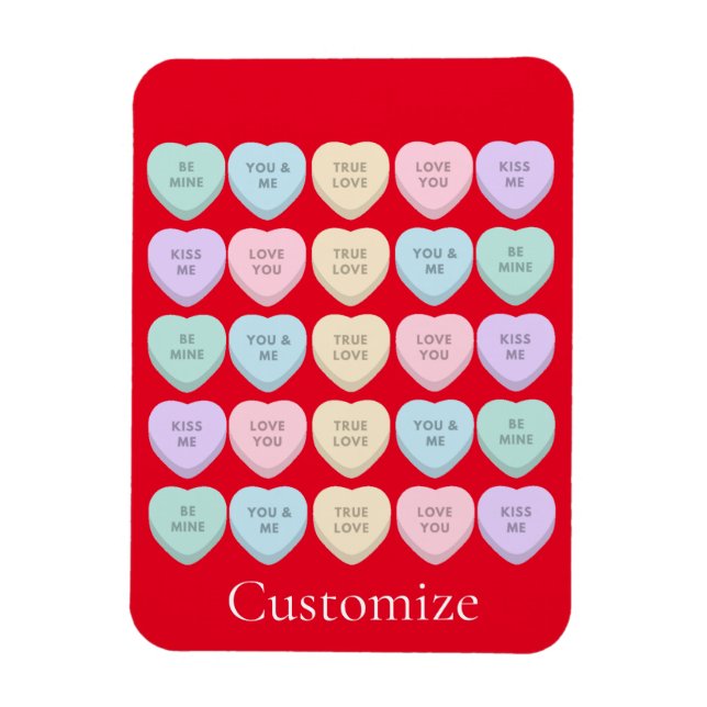 Valentine Candy Hearts Thunder_Cove Magnet (Vertical)