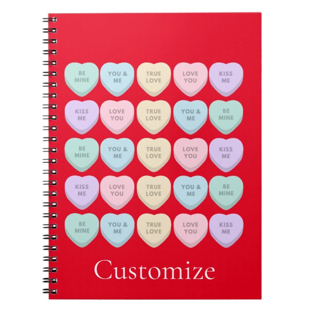 Valentine Candy Hearts Thunder_Cove Notebook (Front)