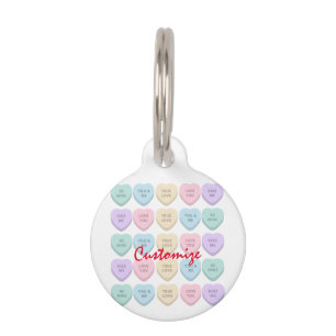 Valentine Candy Hearts Thunder_Cove Pet Tag