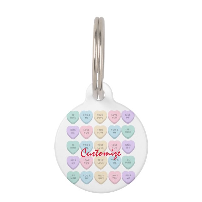 Valentine Candy Hearts Thunder_Cove Pet Tag (Front)