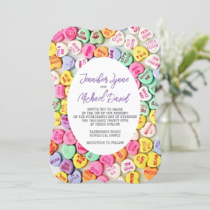 Valentine Candy Hearts Wedding Invitation