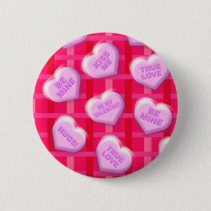 Valentine Candy Plaid 6 Cm Round Badge
