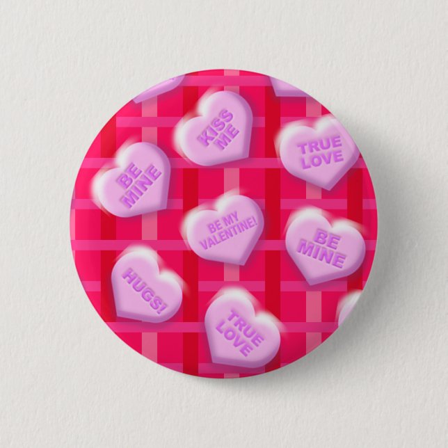 Valentine Candy Plaid 6 Cm Round Badge (Front)