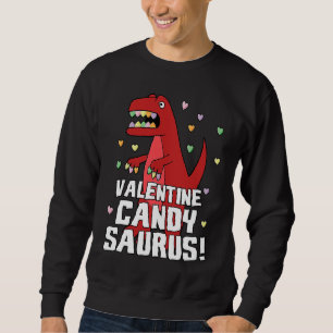 Valentine Candysaurus Red Dinosaur Rex Cute Heart  Sweatshirt