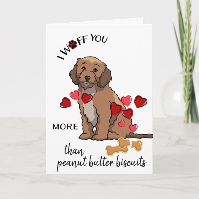 Valentine Card from Your Cockapoo Dog Love Biscuit (Front)
