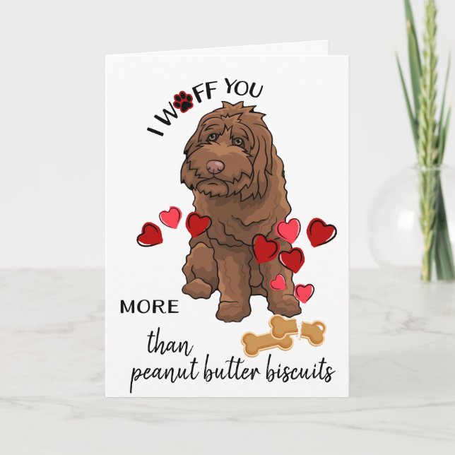 Valentine Card from Your Cute Labradoodle Dog (Front)