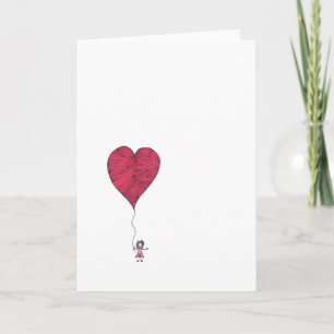 Valentine Card - no words - heart balloon