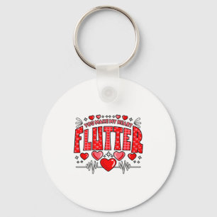 Valentine Cardiac Nurse You Make My Heart Flutter Key Ring