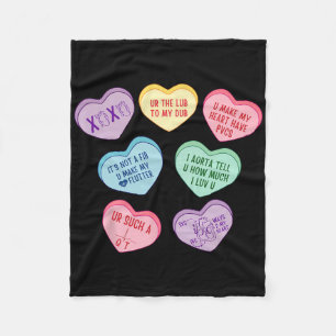Valentine Cardiologist Hearts Candy Ekg Tech Telem Fleece Blanket