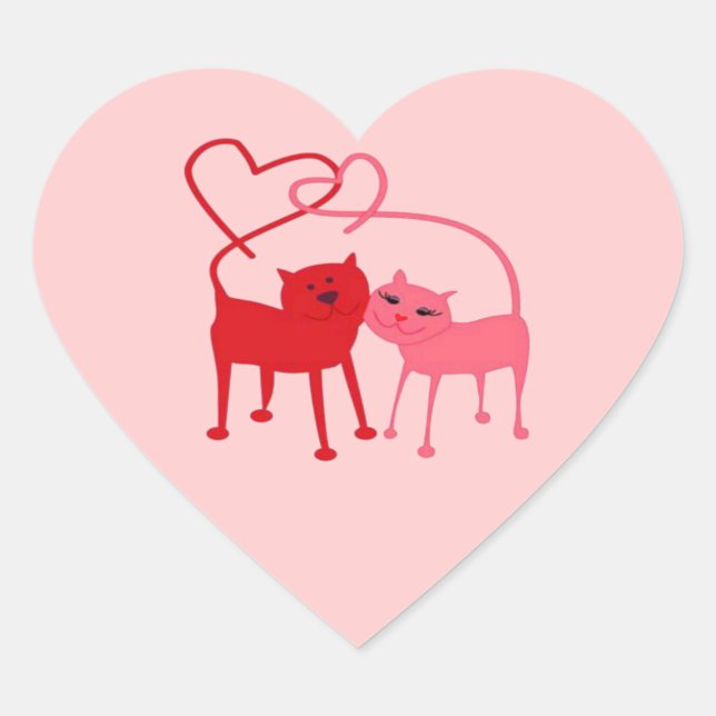 Valentine Cars Heart Sticker (Front)