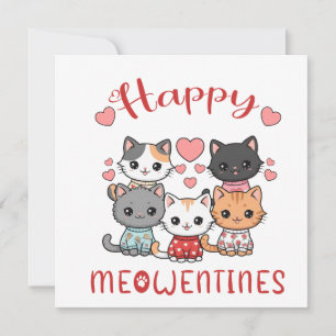 Valentine Cat Cute Love-Themed Feline Design Card