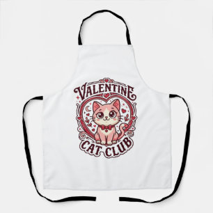 Valentine Cat Funny Cat Lover Design - Valentine C Apron