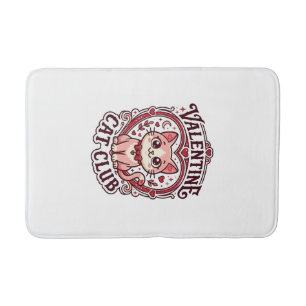 Valentine Cat Funny Cat Lover Design - Valentine C Bath Mat