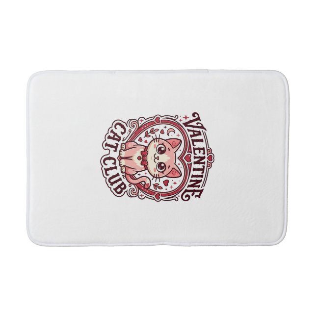 Valentine Cat Funny Cat Lover Design - Valentine C Bath Mat (Front)