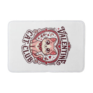 Valentine Cat Funny Cat Lover Design - Valentine C Bath Mat